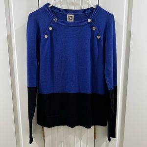 Anne Klein women's two tone sweater blue and black